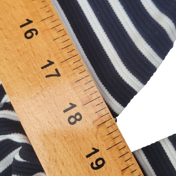 Cabi Womens Striped Double-Breasted Coat Blue White Nauticle Preppy - Picture 12 of 16